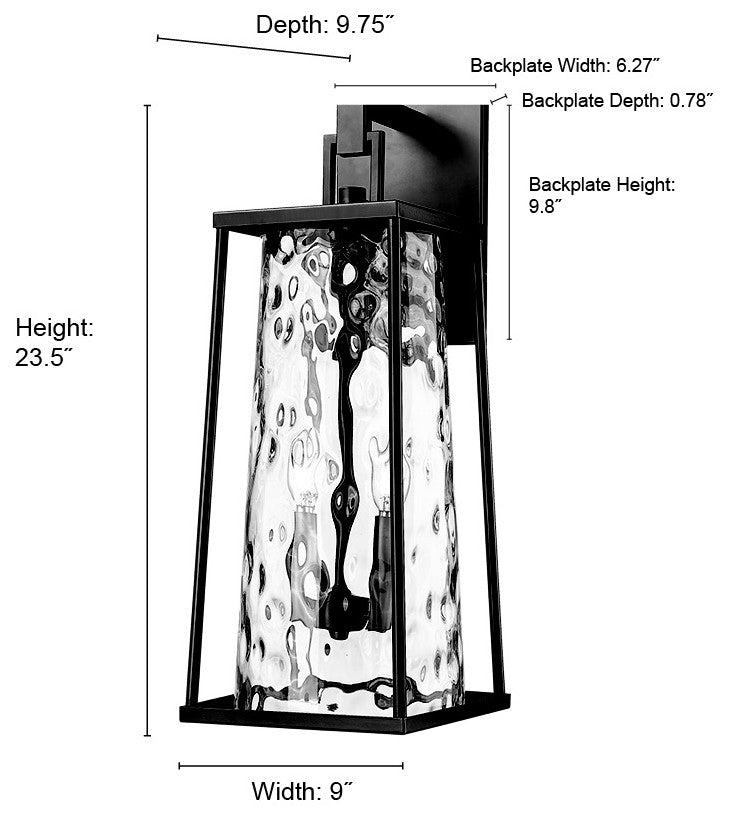 Dutton 2 Light 24" Tall Powder Coated Black Outdoor