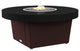 Circular Fire Pit Table, 48", Natural Gas, Black Powdercoat Top, Dark Cherry