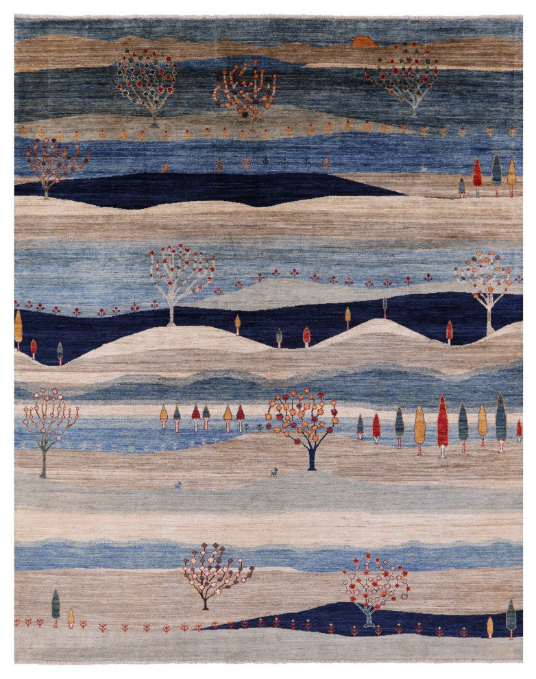 8' 0" X 9' 9" Tribal Persian Gabbeh Handmade Rug Q9759