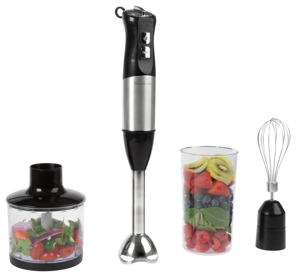 Classic Cuisine Immersion Blender 4 in1, 6 Speed Hand Mixer Set