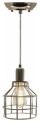 Nostalgic Industrial Polished Nickel Caged Pendant Light