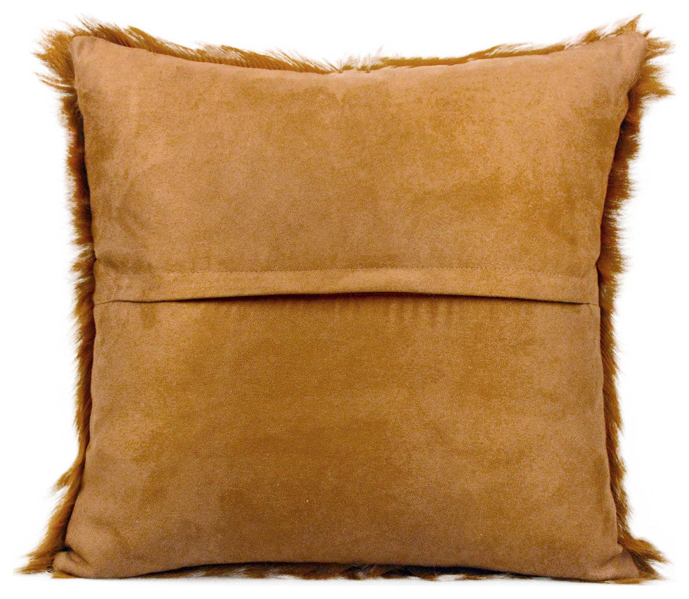 Amber 18" Genuine Goatskin Square Pillow