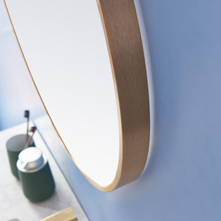 Emilia 28" Round Bathroom/Vanity framed Wall Mounted Mirror, Brushed Gold