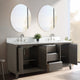 Vanity Art Bathroom Vanity With Sink, Driftwood Gray, 72" Double