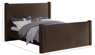 Elias Upholstered Bed, Brown, Full, Velvet