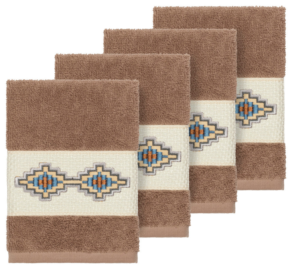 Gianna 4 Piece Embellished Washcloth Set