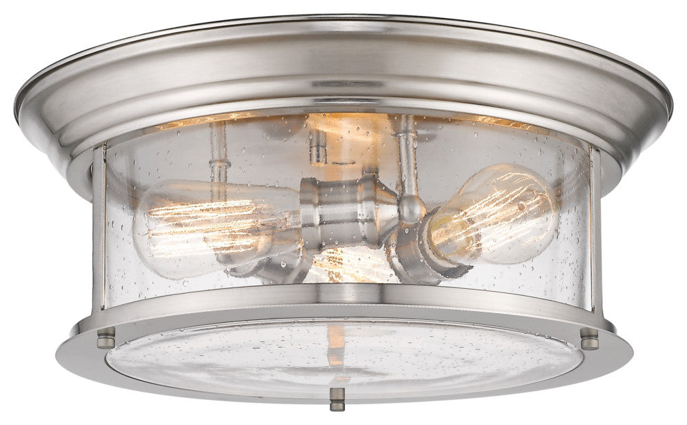 Z-Lite 727F16 Sonna 3 Light 15-1/2"W Flush Mount Drum Ceiling - Brushed Nickel
