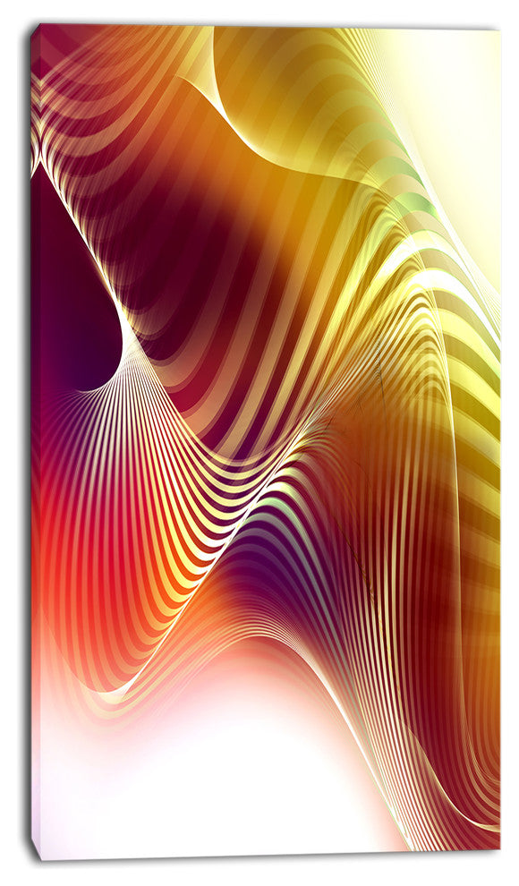 Yellow Abstract Warm Fractal Design, Abstract Wall Art Canvas, 16"x32"