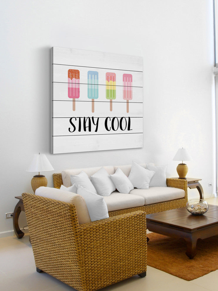 "Stay Cool" Painting Print on White Wood