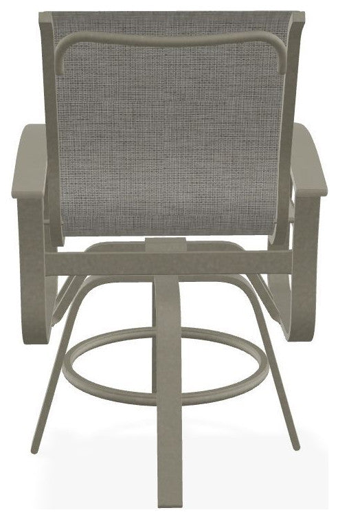 Belle Isle Sling Balcony Height Outdoor Swivel Chair, Burke/Storm