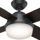 Hunter Fan Company 52" Dempsey Damp Matte Black Ceiling Fan With Light/Remote