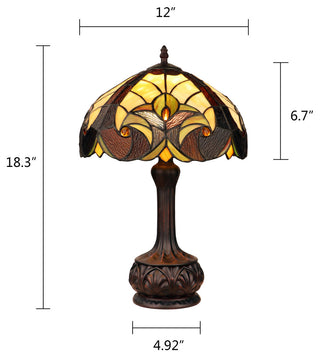 Liaison Tiffany-Style 1-Light Victorian Table Lamp 12" Shade