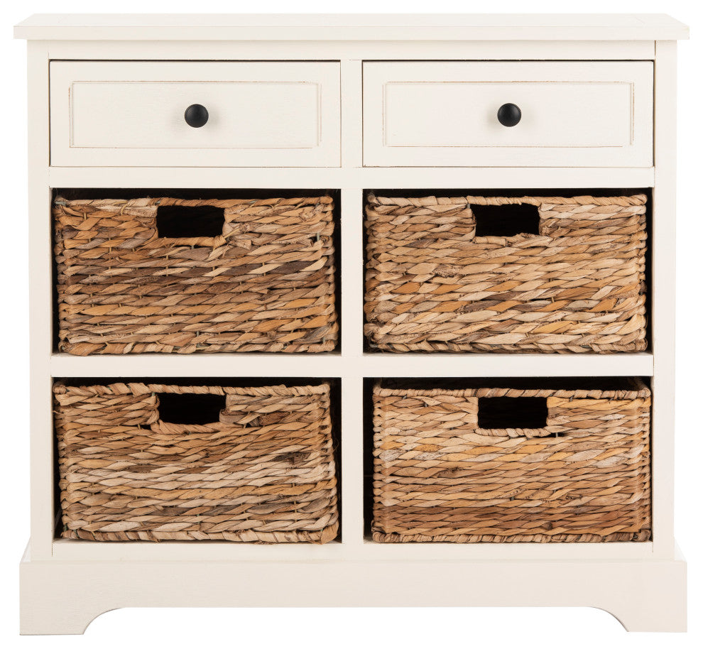 Safavieh Herman Storage Unit, Distressed Cream