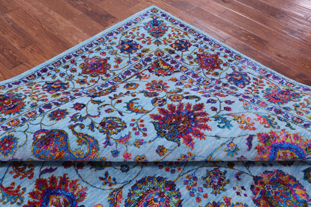 8' 0" X 10' 2" Persian Wool & Silk Hand Knotted Rug - Q15569