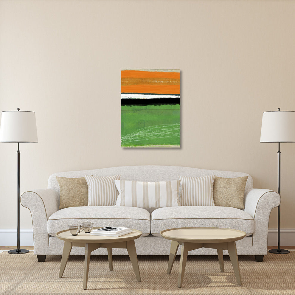 "Orange And Green Abstract 1" Fine Art Print