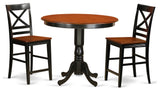 3 Pc Counter Height Pub Set -Pub Table And 2 Bar Stools With Backs