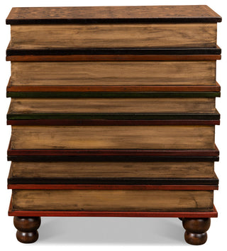 Top-down view on white background showing the lid and stacked books.