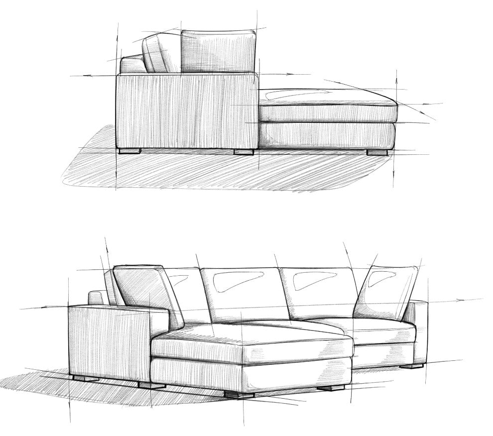 Charlie Left-Facing Sectional in Tightly Woven Performance Fabric