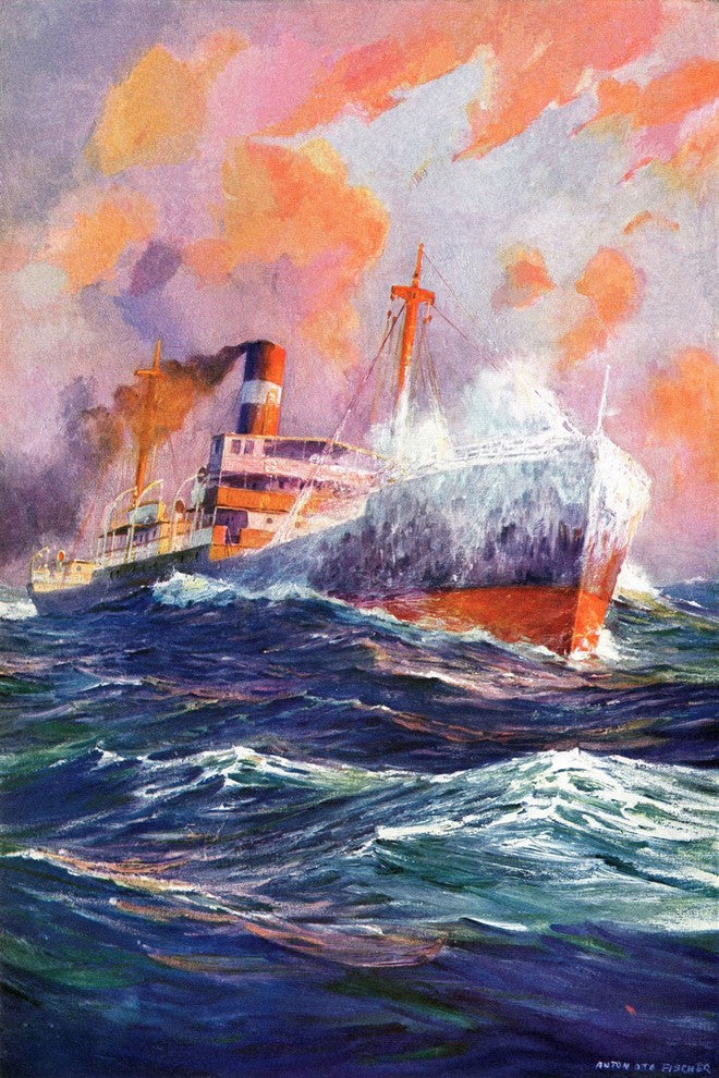 "Steam Boat" Painting Print on Wrapped Canvas