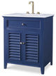 Ambella Home Collection - Louvered Medium Sink Chest - Cadet Blue - 7590-110-221