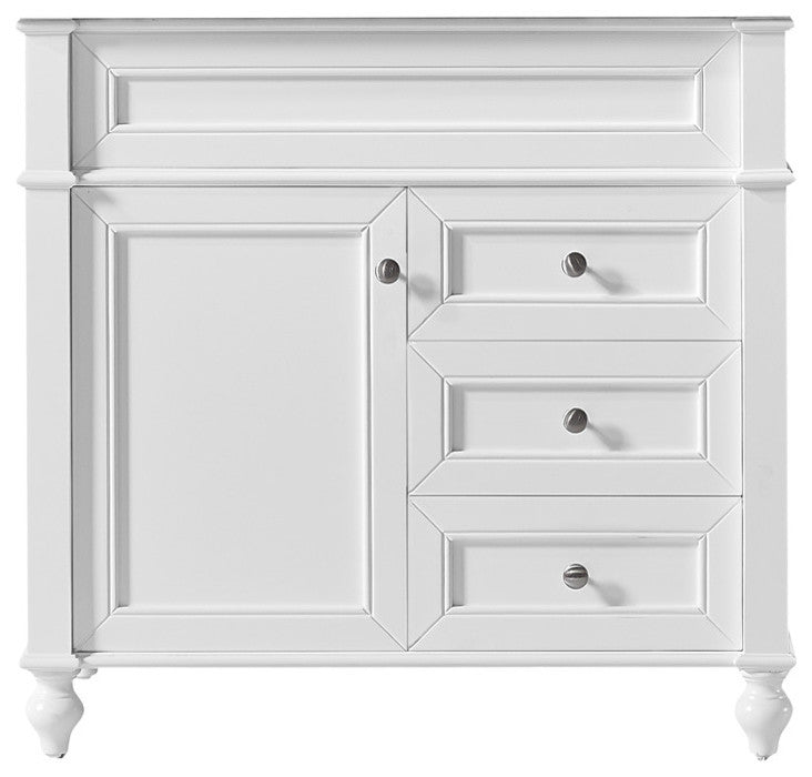 36" Single Bathroom Vanity Base, White