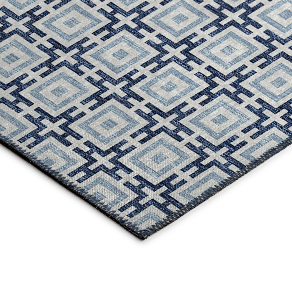 Indoor/Outdoor Marlo MO1 Navy Machine Washable 10' x 10' Rug