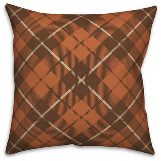 Plaid Pumpkin Monogram G 18x18 Spun Poly Pillow