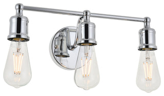 Chrome Finish 3-Light Wall Sconce