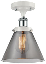 Innovations 916-1C-WPC-G43 1-Light Semi-Flush Mount, White, Polished Chrome