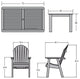 Muskoka 7-Piece 42x72 Bistro Dining Set, Weathered Acorn, Federal Blue