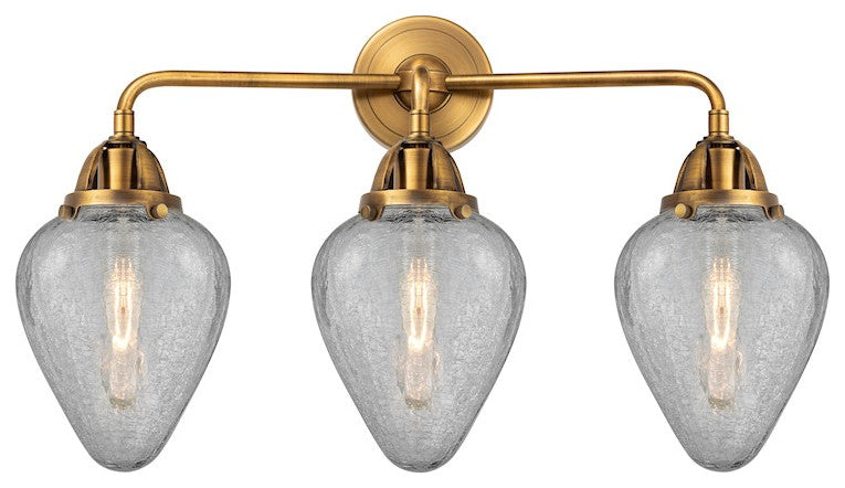 288-3W-BB-G165 Geneseo 3 Light 24.5" Bath Vanity Light, Brushed Brass