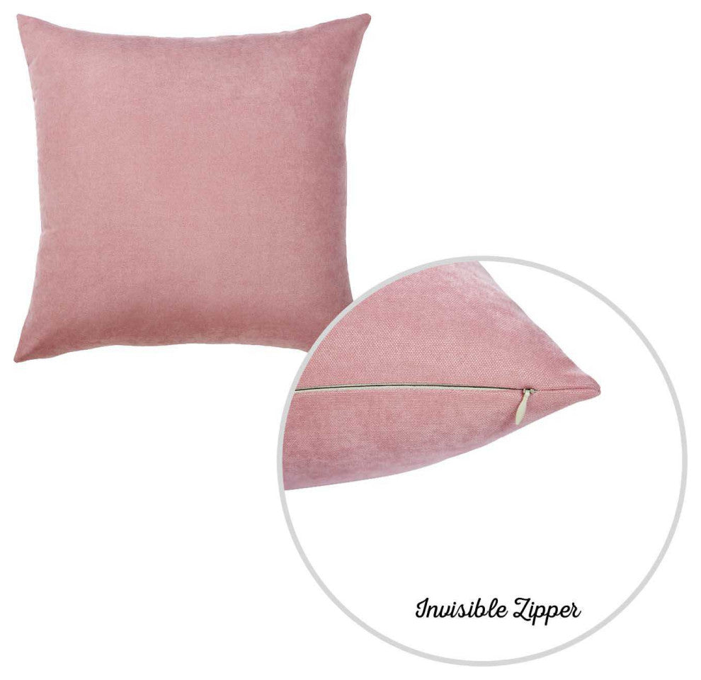 Set Of 2 Mauve Pink Brushed Twill Decorative Throw Pillow Covers