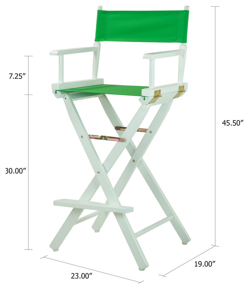 030" Director's Chair White Frame-Green Canvas