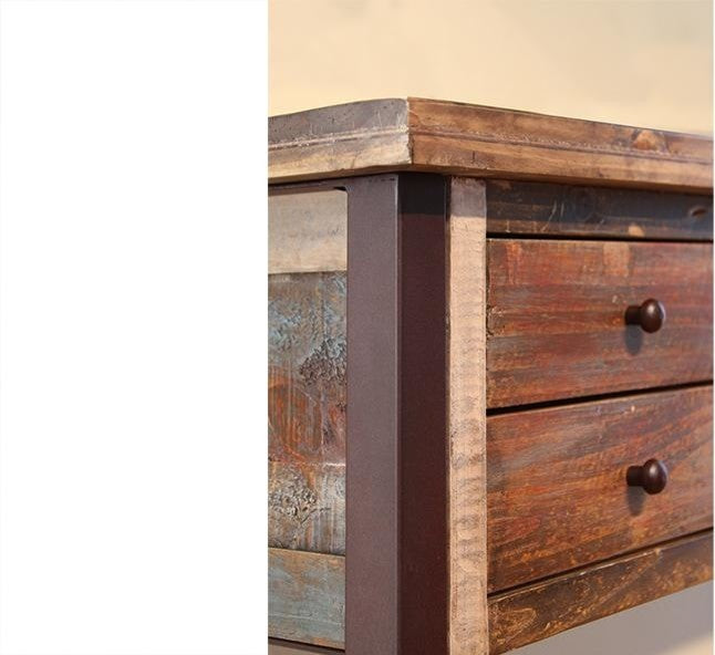 Bayshore Rustic Style 5-Drawer Writing Desk, Library Table