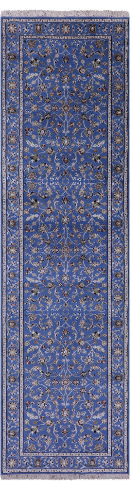 2' 9" X 9' 11" Persian Nain Hand Knotted Wool & Silk Runner Rug - Q13139