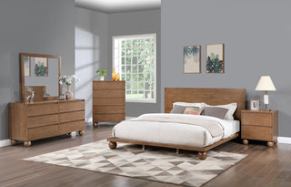 Kent Solid Ash Wood Bed, Walnut, King
