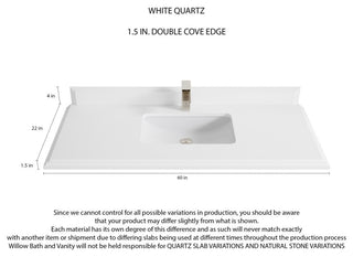 Cambridge 60 Single Bathroom Vanity in Hale Navy Blue 1.5" White Quartz
