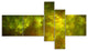 Clear Golden Starry Fractal Sky, Abstract Canvas Art Print, 60"x32", 5 panels