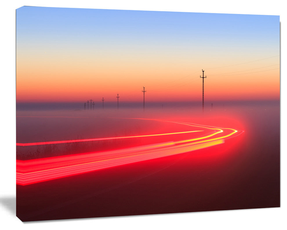 Barcelona Street Traffic Trail, Extra Large Canvas Art Print, 60"x28"