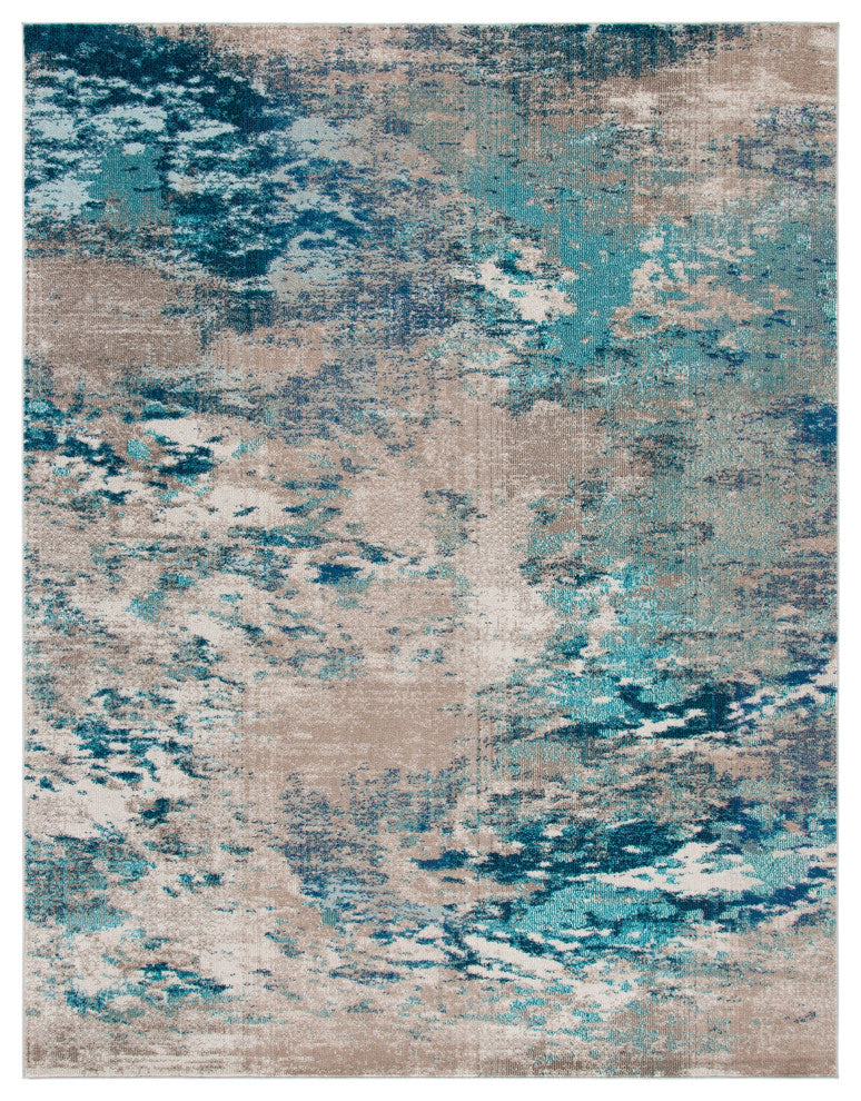 Safavieh Madison Mad440M Organic and Abstract Rug, Blue and Gray, 6'7"x6'7" Square