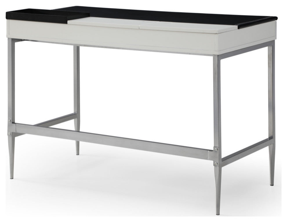Loft Lyfe Kinzlee Desk, 2 Storage Drawers, Black/Gray