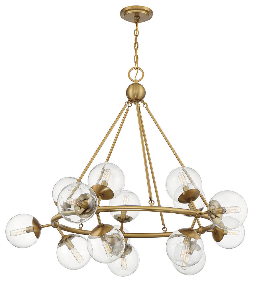 Orion 15-Light Chandelier, Warm Brass