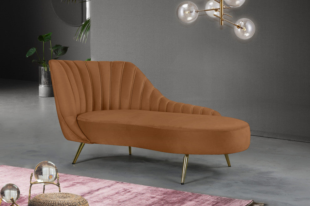 Margo Velvet Upholstered Set, Saddle, Chaise