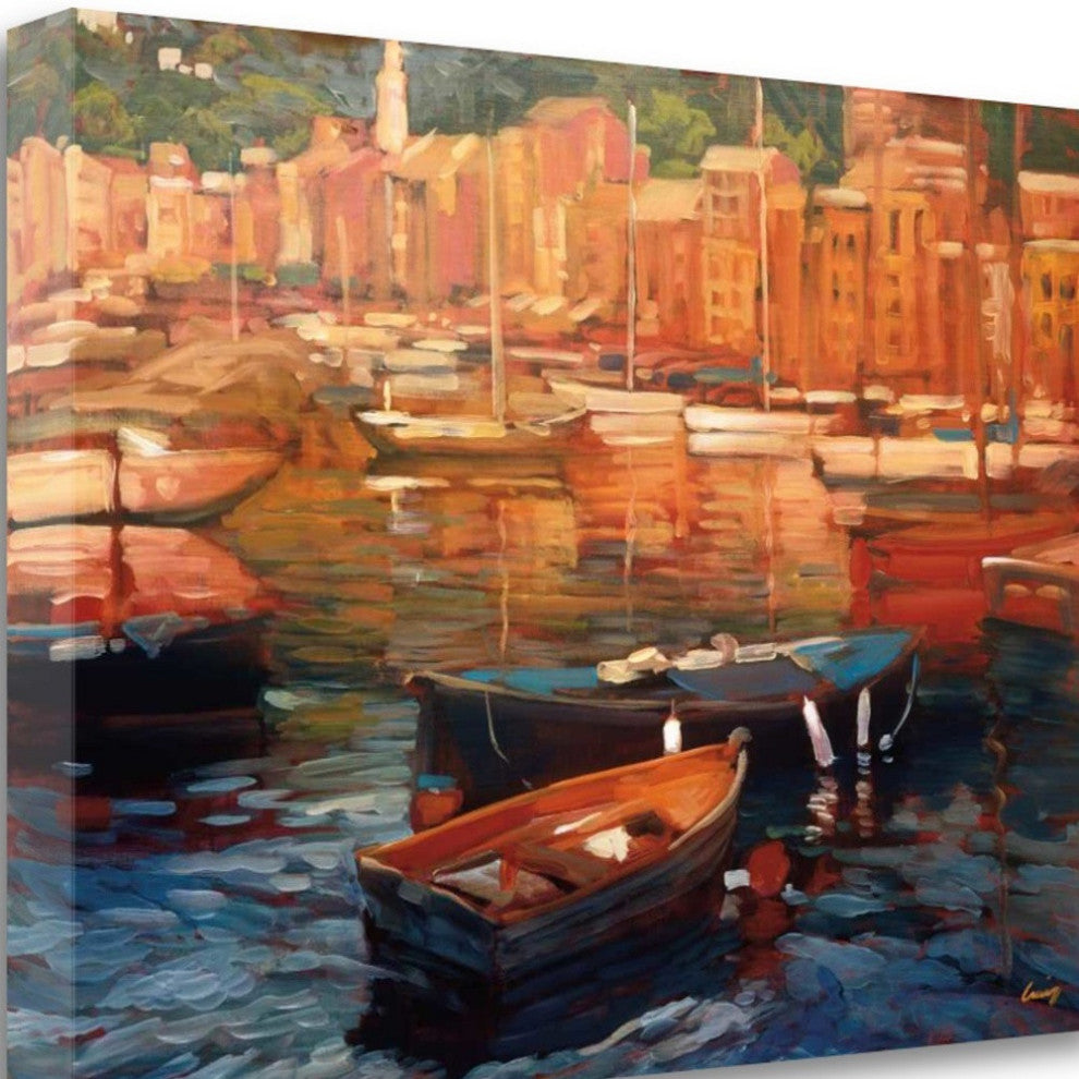 View of Italy Watercolor 3 Giclee Wrap Canvas Wall Art