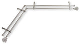 Fabritio 13/16" Double Corner Window Curtain Rod, Satin Nickel, 48-84"