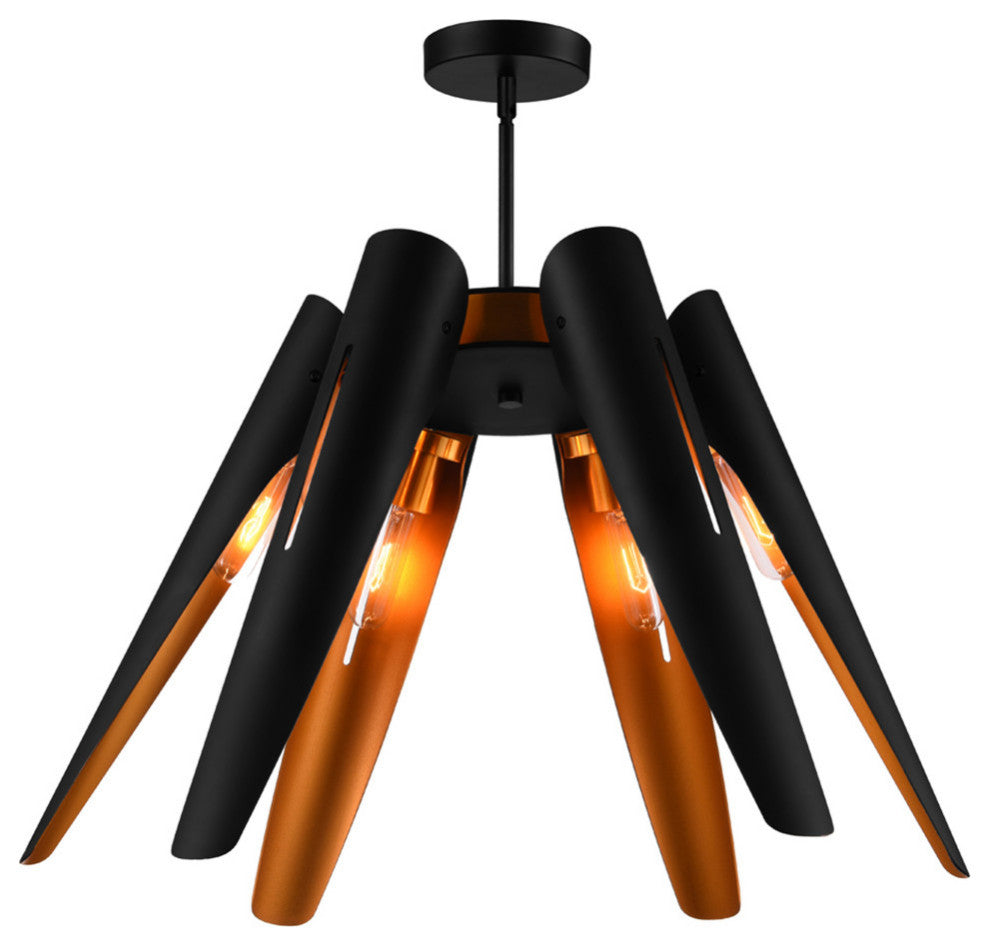 Amar 6 Light Chandelier With Matte Black Finish