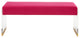 42" Fuchsia And Clear Upholstered Velvet Bench