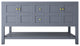 CastelloUSA Alicia 60" Freestanding Vanity, Base Only, Gray, Gold Handles