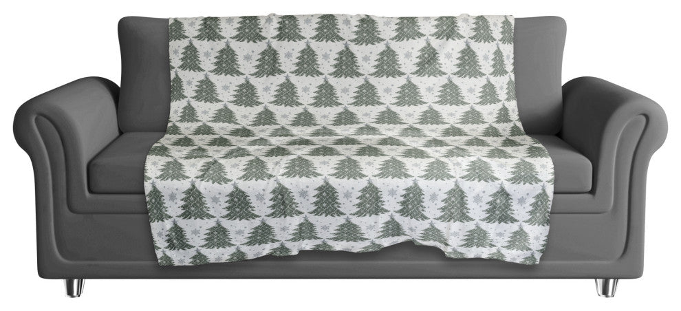 Ornate Christmas Tree Pattern 50x60 Sherpa Fleece Blanket