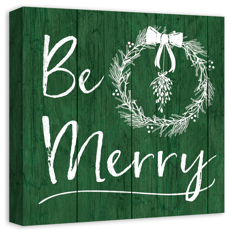 Be Merry Canvas Wall Art, 16"x16"